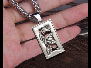 ROSE BRANCH FRAME PENDANT 3D Print Model