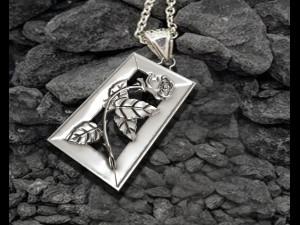 ROSE BRANCH FRAME PENDANT 3D Print Model