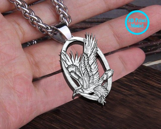 Eagle Pendant Modello di stampa 3D .c4d .max .obj .3ds .fbx .stl .blend 