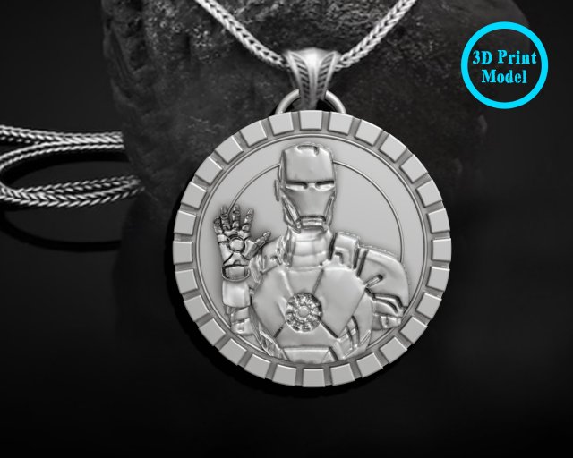 Iron man pendant 3D Print Model .c4d .max .obj .3ds .fbx .stl .blend 