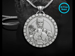 아이언맨 펜던트 3D 프린트 모델