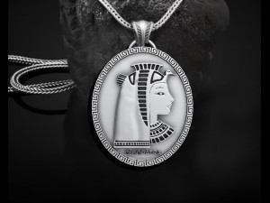CLEOPATRA Queen ANCIENT EGYPT Pendant 3D प्रिंट मॉडल