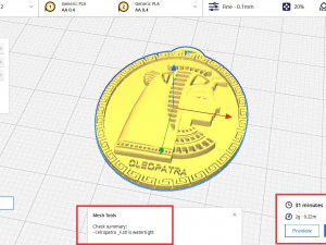 CLEOPATRA Queen ANCIENT EGYPT Pendant 3D Print Model