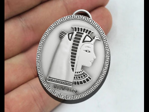 CLEOPATRA Queen ANCIENT EGYPT Pendant 3D प्रिंट मॉडल