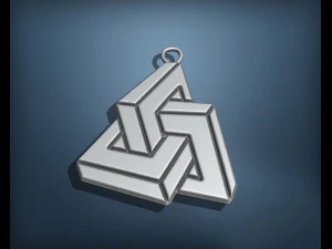 Geometric shape of impossible square pendant 3D Print Model