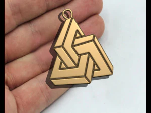 Geometric shape of impossible square pendant 3D Print Model
