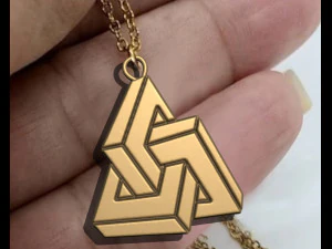 Geometric shape of impossible square pendant 3D Print Model