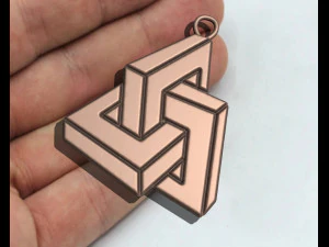 Geometric shape of impossible square pendant 3D Print Model
