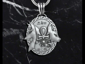 Ankh Cross Pharaonic cat Pendant 3D Print Model