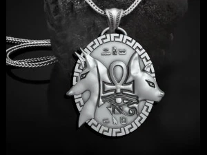 Ankh Cross Pharaonic cat Pendant 3D Print Model