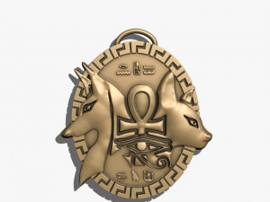 Ankh Cross Pharaonic cat Pendant Modèles 3D en vedette