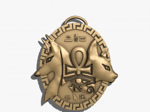 Ankh Cross Pharaonic cat Pendant 3D Print Model