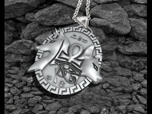 Ankh Cross Pharaonic cat Pendant Modèles 3D en vedette