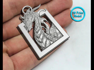 그리핀 드래곤 고대 목걸이 펜던트 3D 프린트 모델