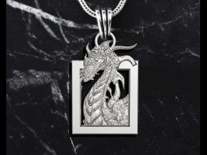 GRIFFIN DRAGON ANCIENT NECKLACES PENDANT Model do druku 3D