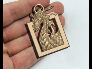 GRIFFIN DRAGON ANCIENT NECKLACES PENDANT Model do druku 3D