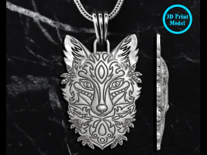 Wolf Pendant 3D Print Model
