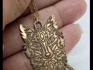 Wolf Pendant 3D Print Model