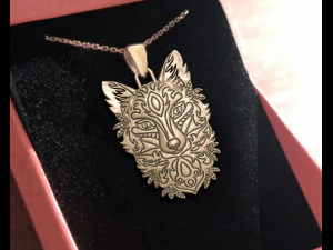Wolf Pendant 3D Print Model