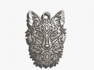 Wolf Pendant 3D Print Model
