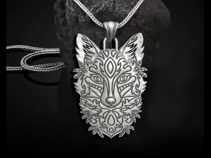 Wolf Pendant 3D Print Model