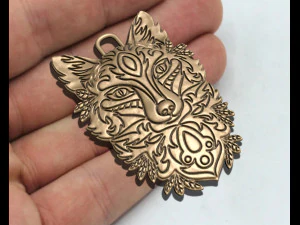 Wolf Pendant 3D Print Model