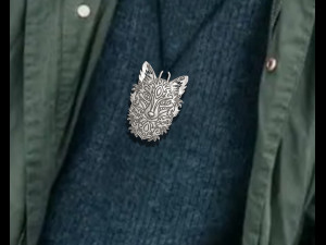 Liontin Serigala Model Cetak 3D