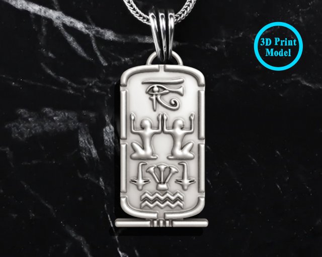 Ancient Egyption Cartouch Pendant Modelo de impresión 3D .c4d .max .obj .3ds .fbx .stl .blend 