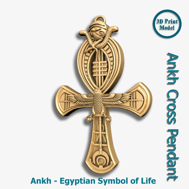 Ankh Cross Pendant Modèles 3D en vedette .c4d .max .obj .3ds .fbx .stl .blend 