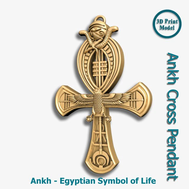 Ankh Cross Pendant 3D Print Model .c4d .max .obj .3ds .fbx .stl .blend