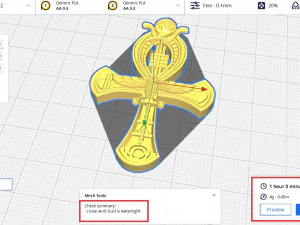 Ankh Cross Pendant 3D Print Model