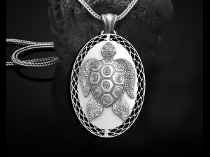 Turtle Pendant 3D Print Model