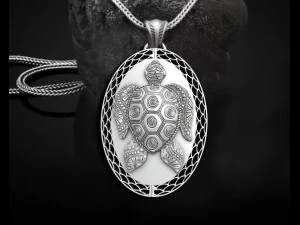 Turtle Pendant 3D Print Model