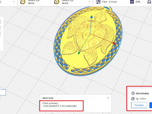 Turtle Pendant 3D Print Model