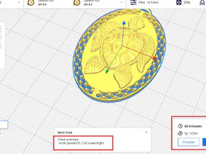 Turtle Pendant 3D Print Model