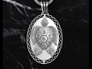 Turtle Pendant 3D Print Model