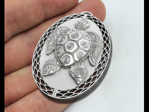 Turtle Pendant 3D Print Model