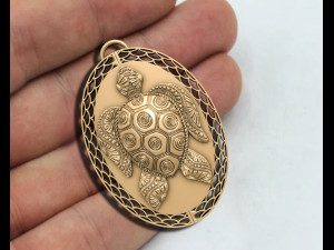 Turtle Pendant 3D Print Model
