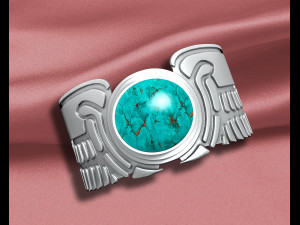 Wing Pharaonic bracelet with American Turquoise 3D 打印模型