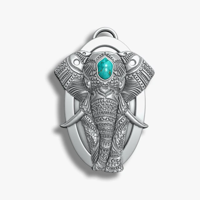 Elephant Pendant 3D Print Model .c4d .max .obj .3ds .fbx .stl .blend 