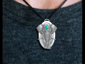 Elephant Pendant 3D Print Model