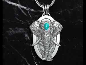 Elephant Pendant 3D Print Model