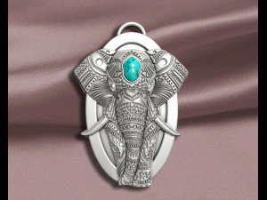 Elephant Pendant 3D Print Model