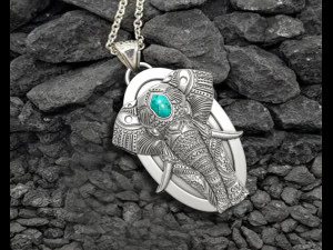 Elephant Pendant 3D Print Model