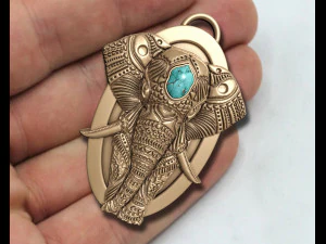 Elephant Pendant 3D Print Model