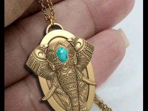 Elephant Pendant 3D Print Model
