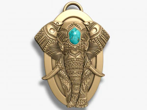Elephant Pendant 3D Print Model