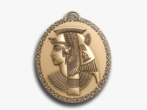 Ancient Cleopatra Queen Pendant 3D प्रिंट मॉडल
