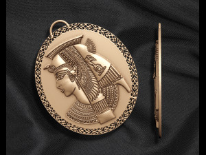 Ancient Cleopatra Queen Pendant 3D प्रिंट मॉडल