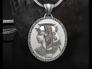 Ancient Cleopatra Queen Pendant 3D प्रिंट मॉडल